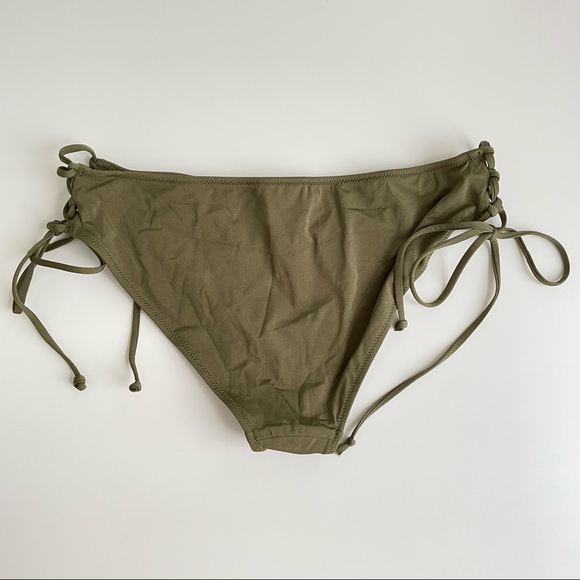 NWOT H&M Lace Up Bikini Bottom Khaki Green - Picture 5 of 7